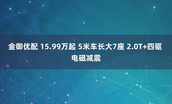 金御优配 15.99万起 5米车长大7座 2.0T+四驱 电磁减震